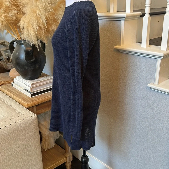 Eileen Fisher Slub Tunic Knit Sweater  Linen Blend Size Medium - Picture 6 of 9